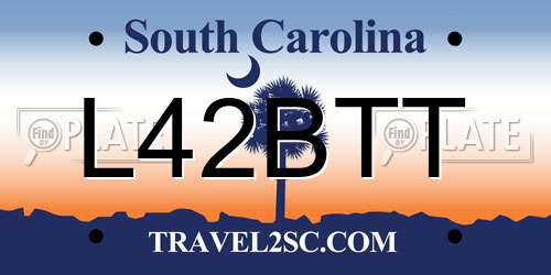 L42BTT South Carolina License Plate