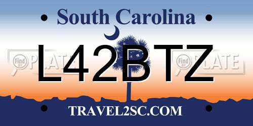 L42BTZ South Carolina License Plate