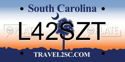 L42SZT South Carolina License Plate
