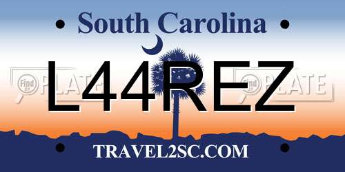 L44REZ South Carolina License Plate