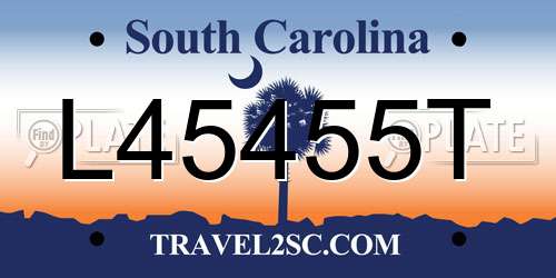 L45455T South Carolina License Plate