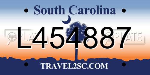 L454887 South Carolina License Plate