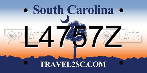 L4757Z South Carolina License Plate