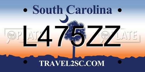L475ZZ South Carolina License Plate
