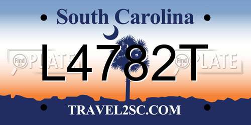 L4782T South Carolina License Plate