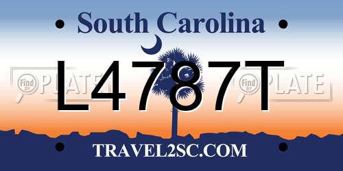 L4787T South Carolina License Plate