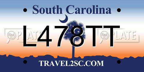 L478TT South Carolina License Plate