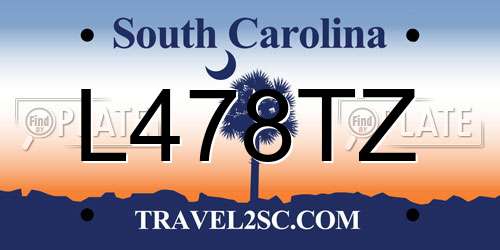 L478TZ South Carolina License Plate