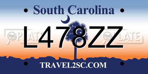 L478ZZ South Carolina License Plate