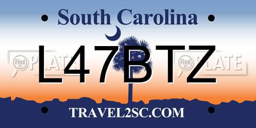 L47BTZ South Carolina License Plate