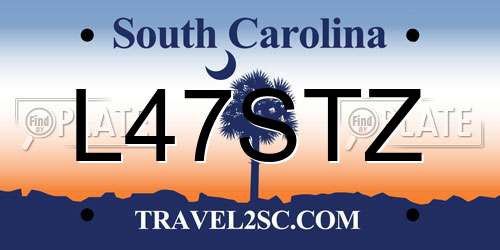 L47STZ South Carolina License Plate