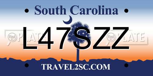 L47SZZ South Carolina License Plate