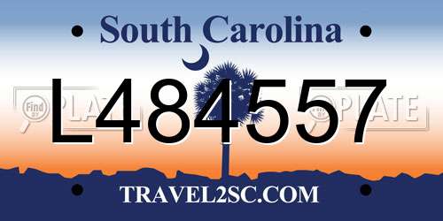 L484557 South Carolina License Plate