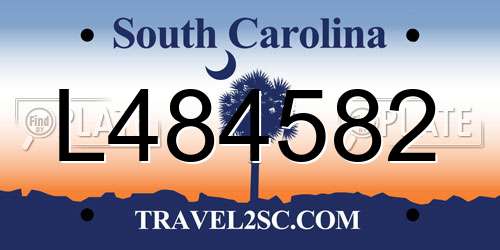 L484582 South Carolina License Plate
