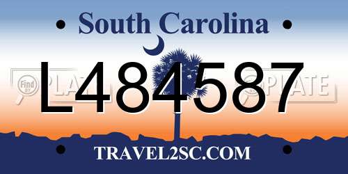 L484587 South Carolina License Plate