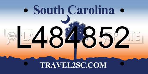 L484852 South Carolina License Plate