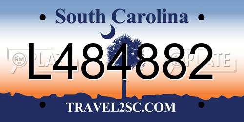 L484882 South Carolina License Plate