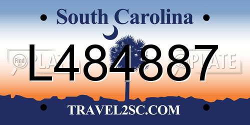 L484887 South Carolina License Plate