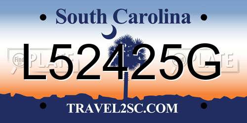L52425G South Carolina License Plate