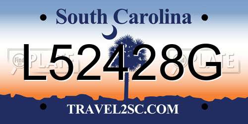 L52428G South Carolina License Plate