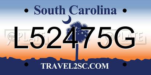 L52475G South Carolina License Plate