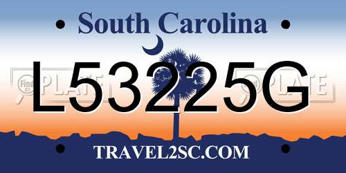 L53225G South Carolina License Plate