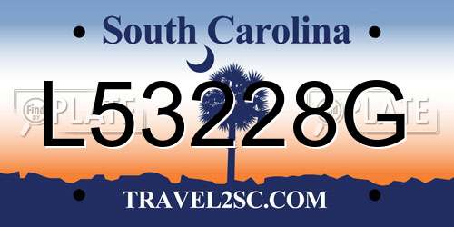 L53228G South Carolina License Plate