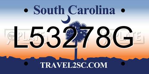 L53278G South Carolina License Plate