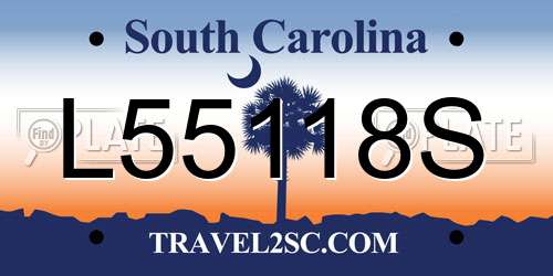 L55118S South Carolina License Plate