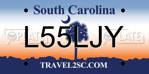 L55LJY South Carolina License Plate