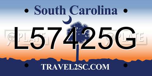 L57425G South Carolina License Plate
