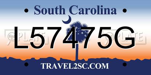 L57475G South Carolina License Plate