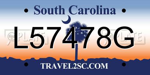 L57478G South Carolina License Plate