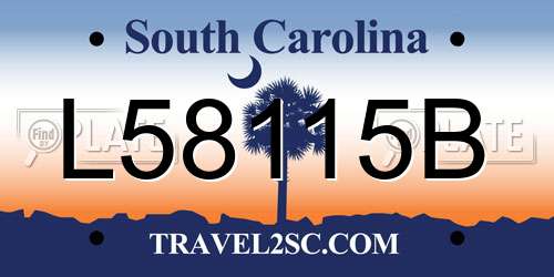 L58115B South Carolina License Plate