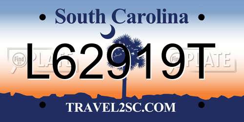 L62919T South Carolina License Plate