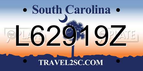 L62919Z South Carolina License Plate