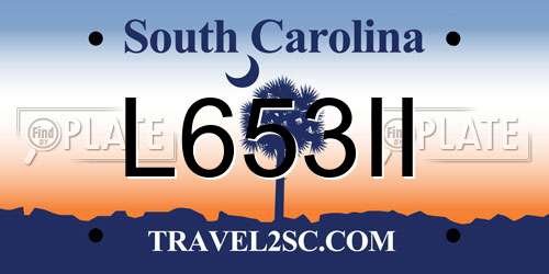 L653II South Carolina License Plate