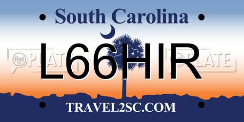 L66HIR South Carolina License Plate