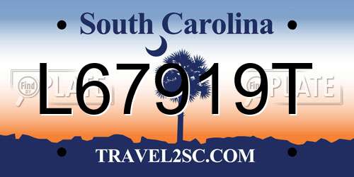 L67919T South Carolina License Plate