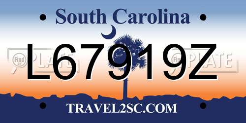 L67919Z South Carolina License Plate