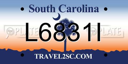 L6831I South Carolina License Plate