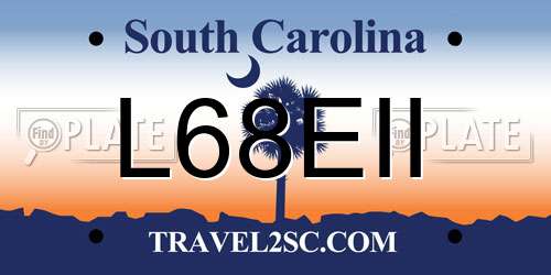 L68EII South Carolina License Plate