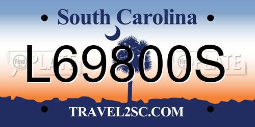 L69800S South Carolina License Plate