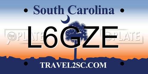 L6GZE South Carolina License Plate
