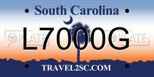 L7000G South Carolina License Plate