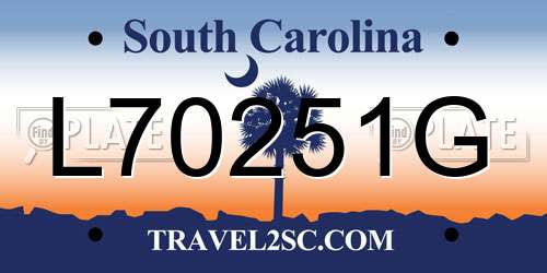 L70251G South Carolina License Plate