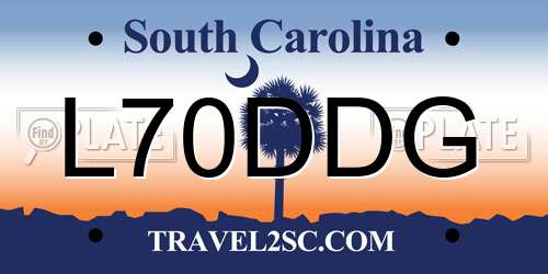 L70DDG South Carolina License Plate