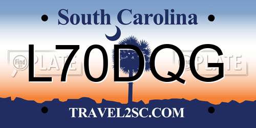 L70DQG South Carolina License Plate