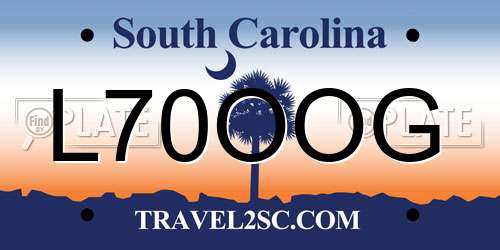 L70OOG South Carolina License Plate