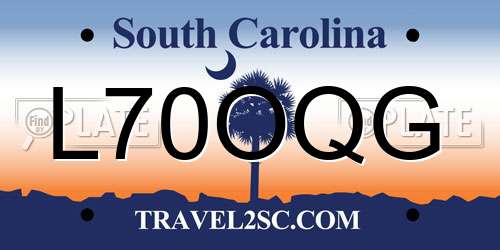 L70OQG South Carolina License Plate